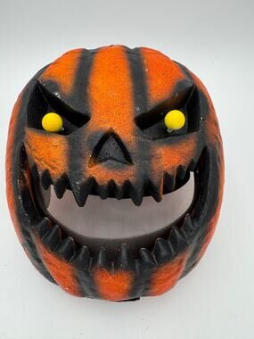 Halloween Costume Scary Pumpkin Mask Jack-O-Lantern Styrofoam Jiggle Eyes